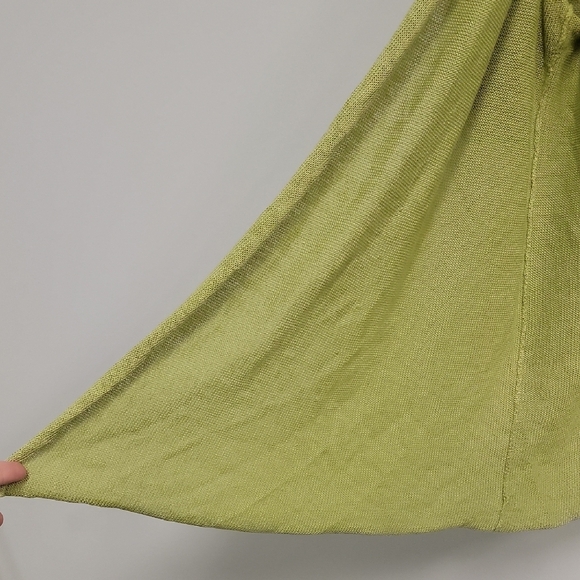 Eileen Fisher Chartruese Green Knit Linen Sweater - Picture 6 of 15